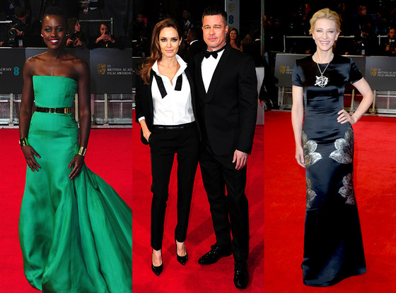 Angelina Jolie and Brad Pitt, Cate Blanchett, Lupita Nyong'o, BAFTA Film Awards 2014 Angelina Jolie and Brad Pitt, Cate Blanchett, Lupita Nyong'o, BAFTA Film Awards 2014